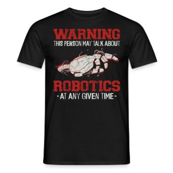 Avertissement de l’ingénieur robotique robotique - T-shirt homme - noir - Devant - AI Model Male 178 light (178cm)