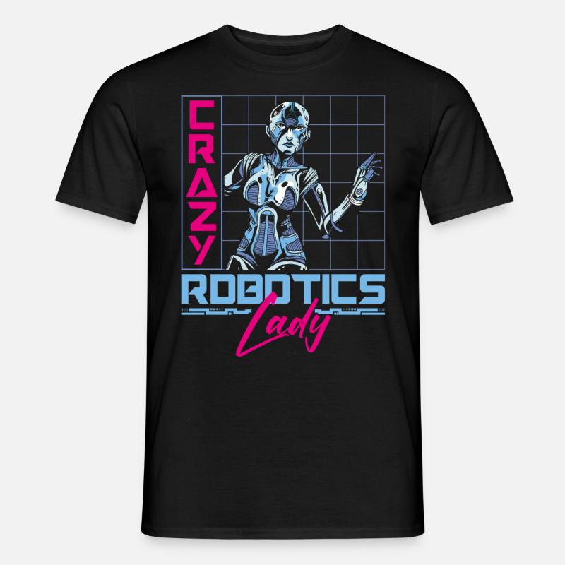 Robot Robotics Engineer Female - Männer T-Shirt - Schwarz