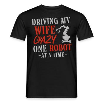 Robot Robotics Engineer Wife - Männer T-Shirt - Schwarz - Vorne - AI Model Male 178 light (178cm)