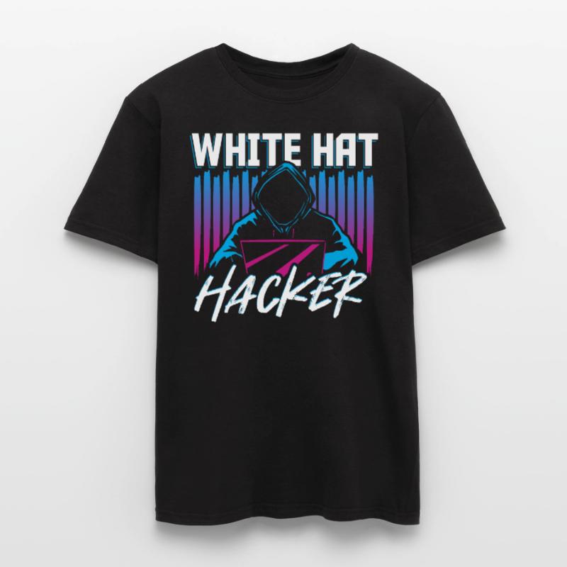 White Hat Hacker Hacking Internet Network Männer T-Shirt
