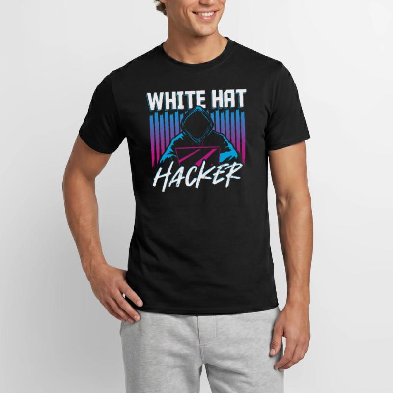 White Hat Hacker Hacking Internet Network Männer T-Shirt