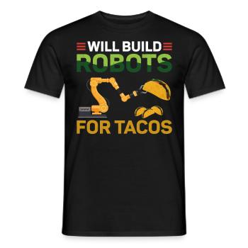 Robot Robotics Engineer Taco Will - Männer T-Shirt - Schwarz - Vorne - AI Model Male 178 light (178cm)