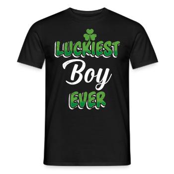 La Saint-Patrick dit le garçon le plus chanceux de tous les temps - T-shirt homme - noir - Devant - AI Model Male 178 light (178cm)