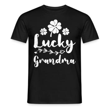 Lucky Grandma St. Patrick's Day Ireland Grandma - Men's T-Shirt - black - Front - AI Model Male 178 light (178cm)