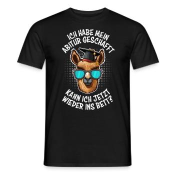 Abi geschafft kann ich jetzt wieder ins Bett? - Männer T-Shirt - Schwarz - Vorne - AI Model Male 178 light (178cm)
