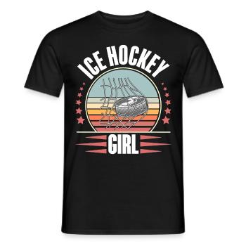 Ice Hockey Ice Hockey Women's Ice Hockey Player - Men's T-Shirt - black - Front - AI Model Male 178 light (178cm)