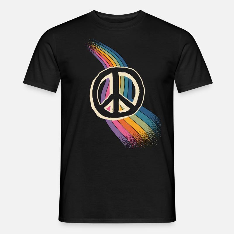 Peacezeichen Friedenszeichen - Männer T-Shirt - Schwarz