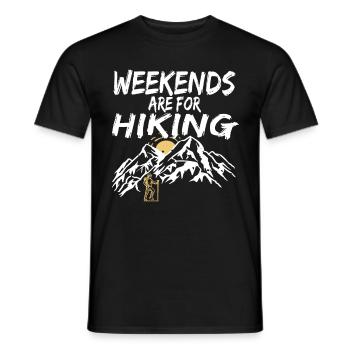 Weekends are for Hiking Trekking adventure hike - Men's T-Shirt - black - Front - AI Model Male 178 light (178cm)
