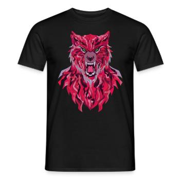 Lustigr Wolf Geometric Style - Männer T-Shirt - Schwarz - Vorne - AI Model Male 178 light (178cm)