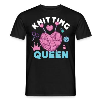 Knitting Knitter Girl Knitting - Men's T-Shirt - black - Front - AI Model Male 178 light (178cm)