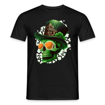 Fête de la Saint-Patrick Squelette irlandais leprechaun - T-shirt homme - noir - Devant - AI Model Male 178 light (178cm)