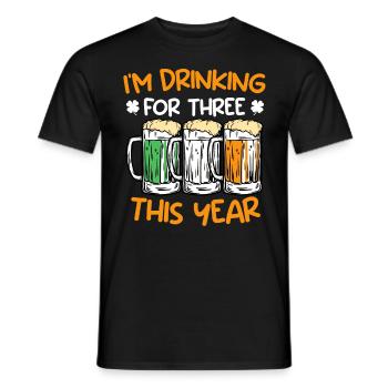 Trinke für drei dieses Jahr St. Patrick's Day - Männer T-Shirt - Schwarz - Vorne - AI Model Male 178 light (178cm)