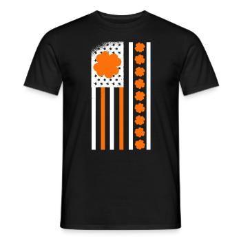 USA St. Patrick's Day Kleeblätter USA Flagge - Männer T-Shirt - Schwarz - Vorne - AI Model Male 178 light (178cm)