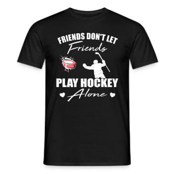 Les amis ne laissent pas leurs amis jouer seuls au hockey - T-shirt homme - noir - Devant - AI Model Male 178 light (178cm)