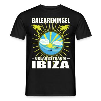 Balearic Island Holiday Dream Ibiza - Men's T-Shirt - black - Front - AI Model Male 178 light (178cm)