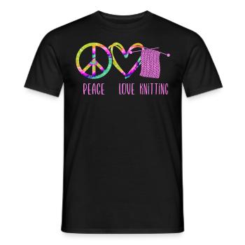 Tricoter Cravate Tie Dye Peace - T-shirt homme - noir - Devant - AI Model Male 178 light (178cm)