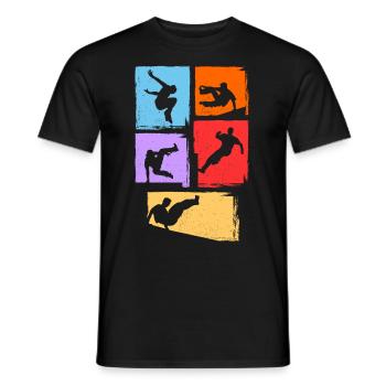 Coureur de Parkour Parkour Parcouring Coureur d’obstacles - T-shirt homme - noir - Devant - AI Model Male 178 light (178cm)