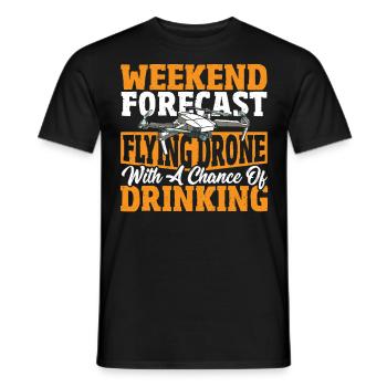 Prévisions de week-end Drone volant avec une chance de - T-shirt homme - noir - Devant - AI Model Male 178 light (178cm)