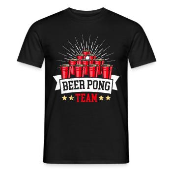 Beer Pong Team Bierpong Team Party Bier Pong - T-shirt homme - noir - Devant - AI Model Male 178 light (178cm)