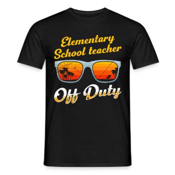 Classe d’école primaire de vacances Enseignant en congé Enseignant - T-shirt homme - noir - Devant - AI Model Male 178 light (178cm)
