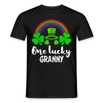 One Lucky Granny St Patrick’s Day Oma - Männer T-Shirt - Schwarz - Vorne - AI Model Male 178 light (178cm)