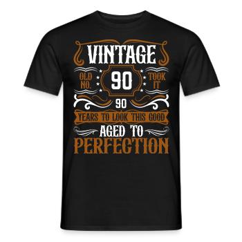 90e anniversaire Vintage Rétro - T-shirt homme - noir - Devant - AI Model Male 178 light (178cm)