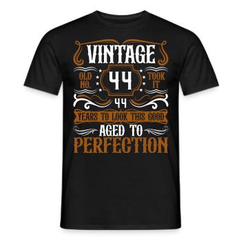 44th Birthday Vintage Retro - Men's T-Shirt - black - Front - AI Model Male 178 light (178cm)