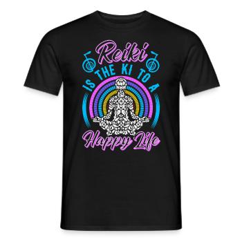 Praticiens de Reiki & Maître Reiki - T-shirt homme - noir - Devant - AI Model Male 178 light (178cm)