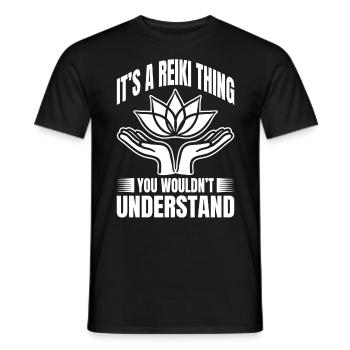 Praticiens de Reiki & Maître Reiki - T-shirt homme - noir - Devant - AI Model Male 178 light (178cm)