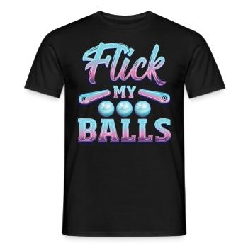Flick My Balls Pinball Arcade Machine - T-shirt homme - noir - Devant - AI Model Male 178 light (178cm)