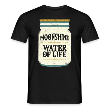 Moonshine Water Of Life Moonshiner Moonshining - Men's T-Shirt - black - Front - AI Model Male 178 light (178cm)