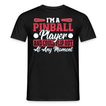 Je suis un joueur de flipper Pinball Arcade Machine - T-shirt homme - noir - Devant - AI Model Male 178 light (178cm)