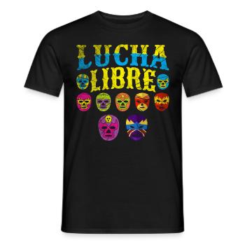 Luchador Masks Lucha Libre - Männer T-Shirt - Schwarz - Vorne - AI Model Male 178 light (178cm)