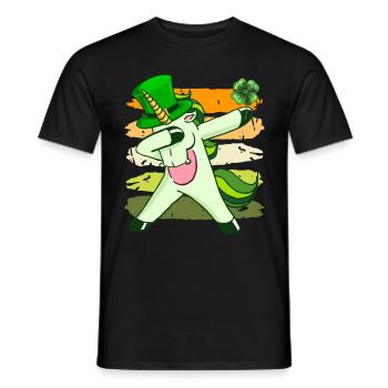 Dabbing Einhorn Kleeblatt St. Patrick's Day - Männer T-Shirt - Schwarz - Vorne - AI Model Male 178 light (178cm)