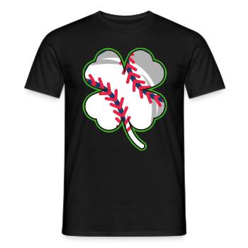 Baseball Player Clover Lucky Charm - Men's T-Shirt - black - Front - AI Model Male 178 light (178cm)