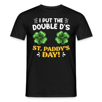 Doppel D's in St Paddys Day St. Patrick’s Day - Männer T-Shirt - Schwarz - Vorne - AI Model Male 178 light (178cm)