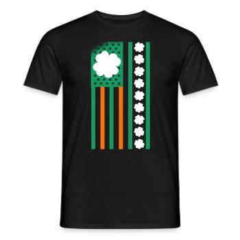 USA St. Patrick's Day Kleeblätter USA Flagge - Männer T-Shirt - Schwarz - Vorne - AI Model Male 178 light (178cm)