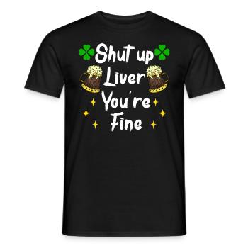 Liver be calm drink beer Irish beer - Men's T-Shirt - black - Front - AI Model Male 178 light (178cm)