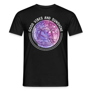 Good Vibes and Sunshine Sommerurlaub Party - Männer T-Shirt - Schwarz - Vorne - AI Model Male 178 light (178cm)