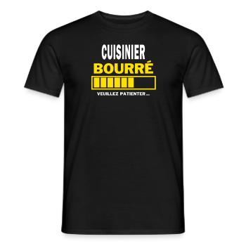 CUISINIER bourré HUMOUR - T-shirt homme - noir - Devant - AI Model Male 178 light (178cm)