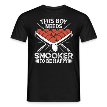 Billiards This Boy Needs Snooker To Be Happy 8 Ball - Men's T-Shirt - black - Front - AI Model Male 178 light (178cm)
