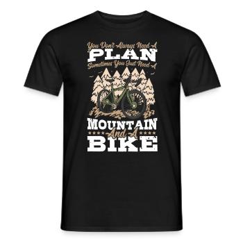 Parfois, vous avez juste besoin d’une montagne et d’un VTT à vélo - T-shirt homme - noir - Devant - AI Model Male 178 light (178cm)