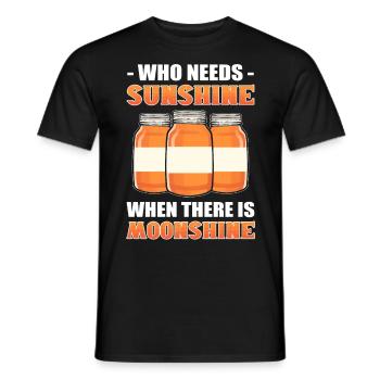 Who Needs Sunshine When There Is Moonshine - Men's T-Shirt - black - Front - AI Model Male 178 light (178cm)