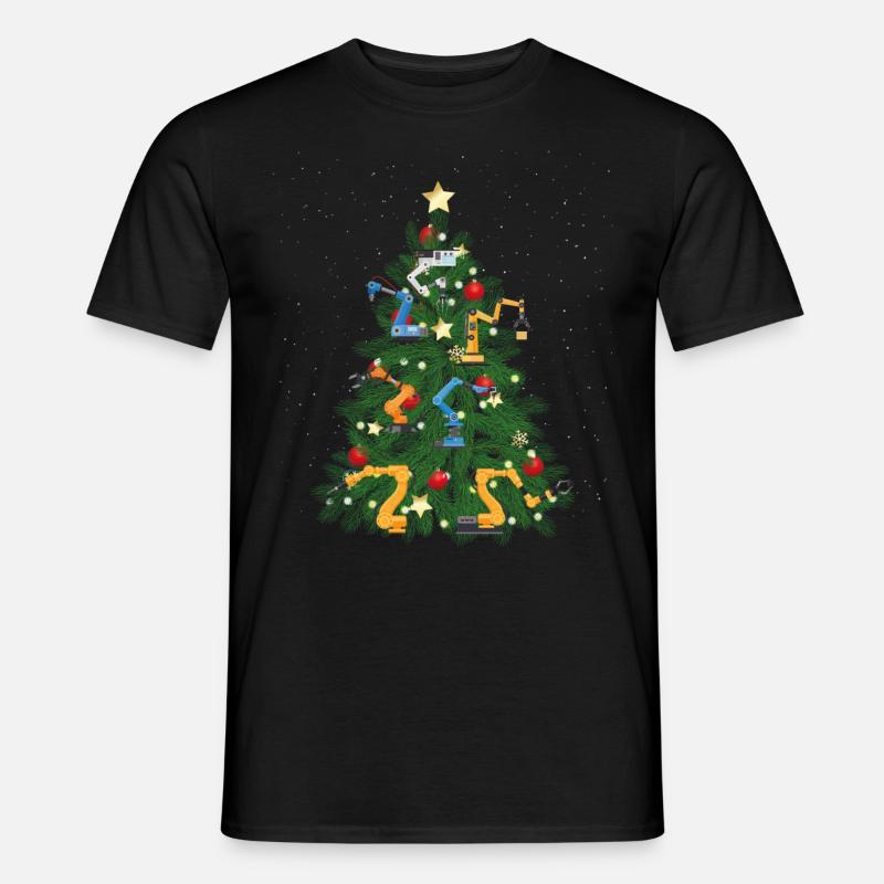 Robot Robotics Engineer Christmas - Männer T-Shirt - Schwarz