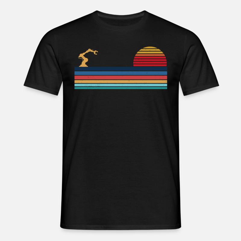 Robot Robotics Engineer Retro - Männer T-Shirt - Schwarz