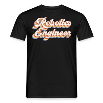 Robot Robotique Ingénieur Rétro - T-shirt homme - noir - Devant - AI Model Male 178 light (178cm)