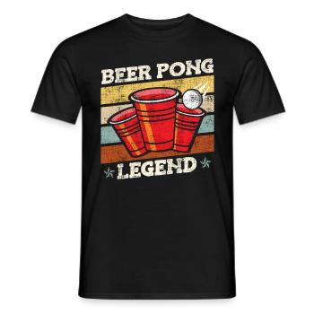 Beer Pong Legend Bierpong Party Bier Pong - T-shirt homme - noir - Devant - AI Model Male 178 light (178cm)