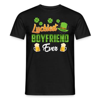 Le petit ami le plus chanceux de tous les temps La Saint-Patrick - T-shirt homme - noir - Devant - AI Model Male 178 light (178cm)