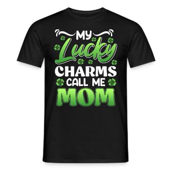 My Lucky Charms Call me Mom Mama - Men's T-Shirt - black - Front - AI Model Male 178 light (178cm)