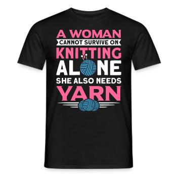 Handarbeit Stricken lustiger Strick Spruch - Männer T-Shirt - Schwarz - Vorne - AI Model Male 178 light (178cm)